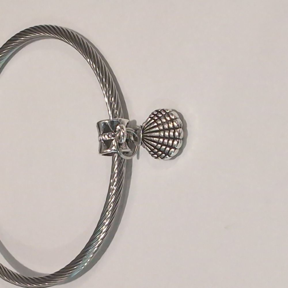 Silver Seashell Dangle‎ Charm for Pandora Style Bracelet